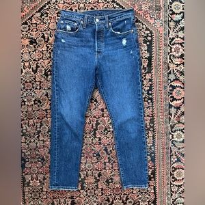 EUC, Distressed Levi 501 S Jeans, Slim, high rise, 28